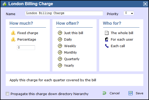 Billing Charge properties